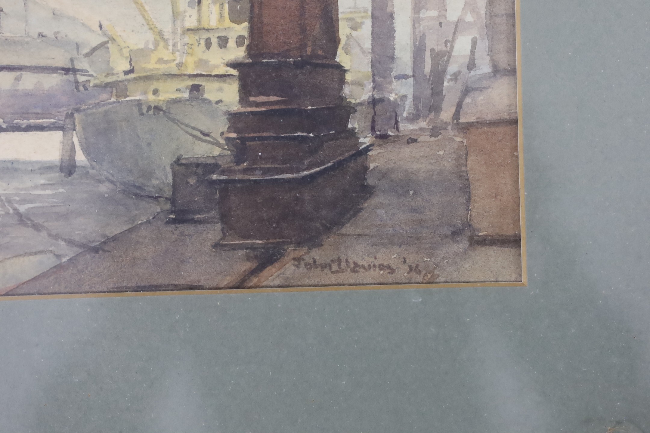 John Davies, watercolour, Tower Bridge, signed, 19 x 26cm